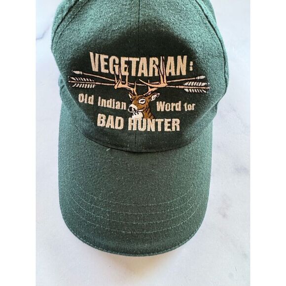 Vegetarian old Indian word for bad hunter comedy funny green men’s cotton deer h - Picture 1 of 6